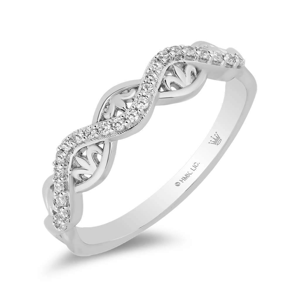 Hallmarkfinejewelry Filigree Twist Stack Diamond Ring in Sterling Silver View 1