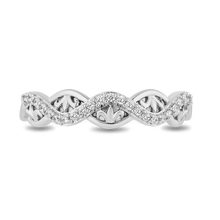 Load image into Gallery viewer, Hallmarkfinejewelry Filigree Twist Stack Diamond Ring in Sterling Silver View 1
