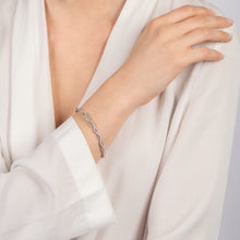 Load image into Gallery viewer, Hallmarkfinejewelry Lace Twist Bangle in Sterling Silver with Diamonds
