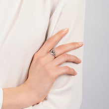Load image into Gallery viewer, Hallmarkfinejewelry Follow Your Heart Ring in Sterling Silver with Created Blue Sapphire &amp; Diamonds

