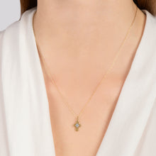 Load image into Gallery viewer, Hallmarkfinejewelry Minimalist Cross Pendant in 14K Yellow Gold with Diamond
