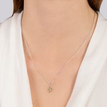 Load image into Gallery viewer, Hallmarkfinejewelry Lucky Clover Pendant in 14K Yellow Gold &amp; Sterling Silver with Diamond
