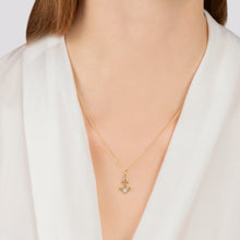 Load image into Gallery viewer, Hallmarkfinejewelry Minimalist Anchor Pendant in 14K Yellow Gold with Diamond
