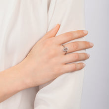 Load image into Gallery viewer, Hallmarkfinejewelry Peace Sign Ring in Sterling Silver with 1/8 Cttw of Diamonds
