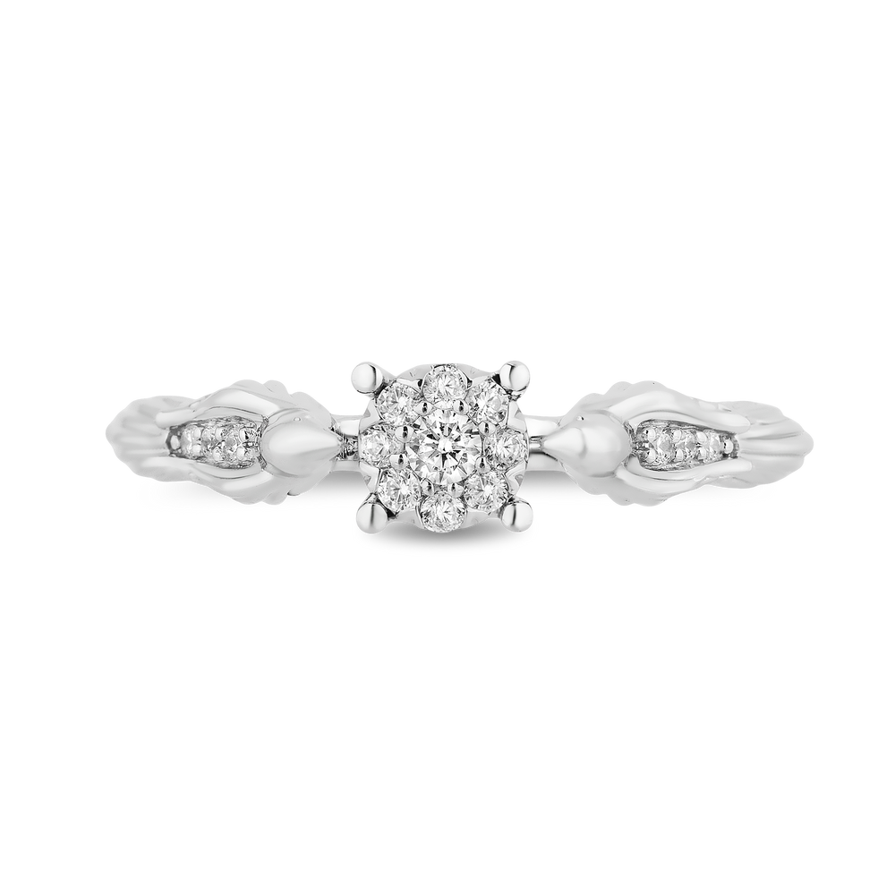 Hallmarkfinejewelry Lovebird Diamond Promise Ring in Sterling Silver