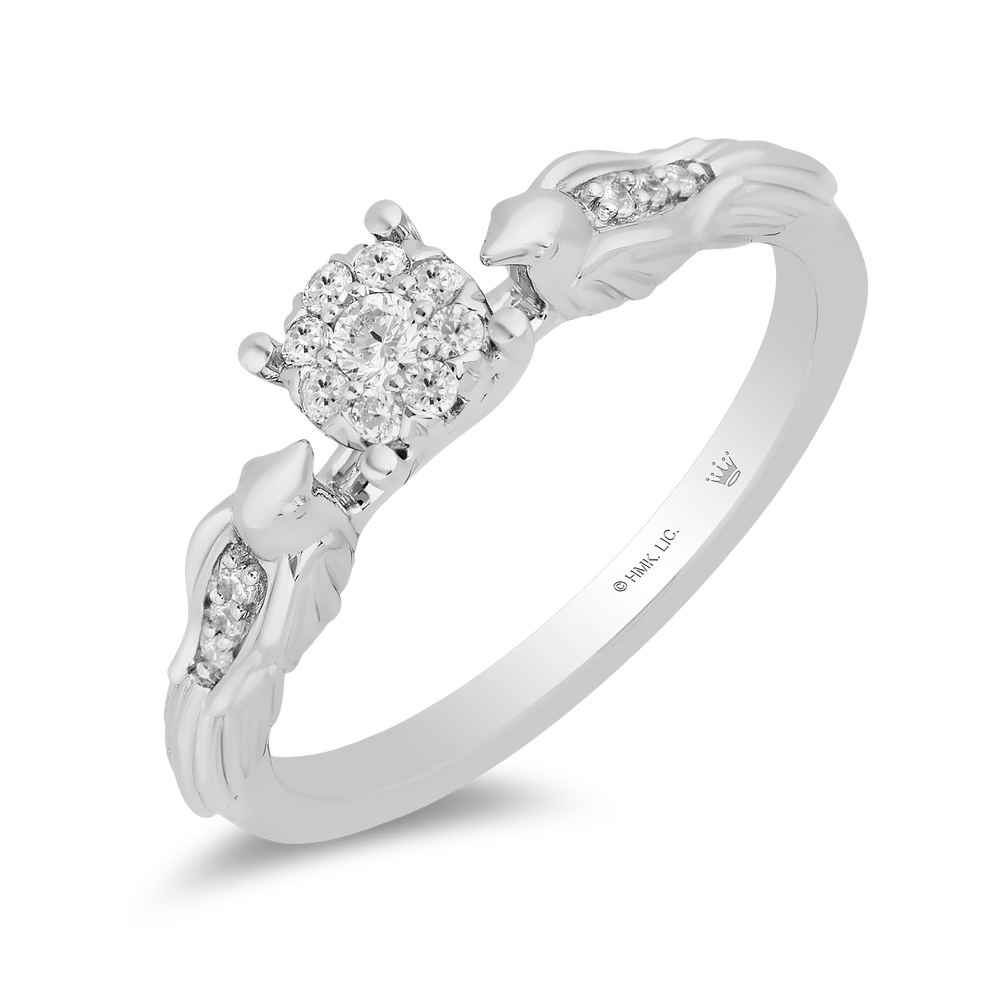 Hallmarkfinejewelry Lovebird Diamond Promise Ring in Sterling Silver