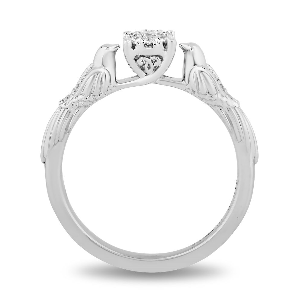 Hallmarkfinejewelry Lovebird Diamond Promise Ring in Sterling Silver