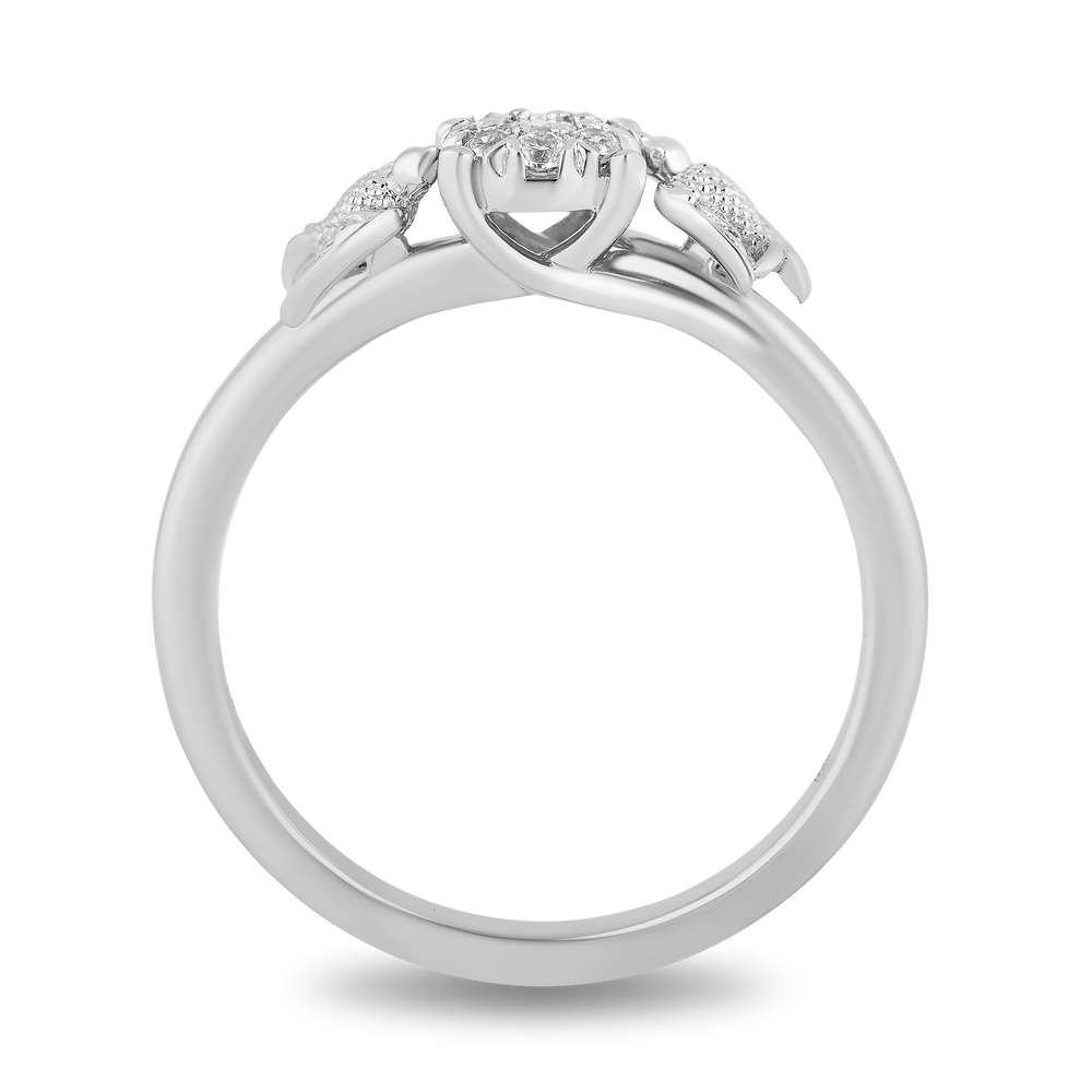 Hallmarkfinejewelry Antique Style Swallow Diamond Promise Ring in Sterling Silver