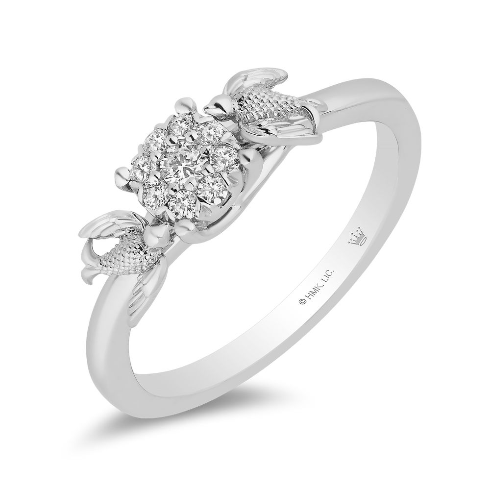Hallmarkfinejewelry Antique Style Swallow Diamond Promise Ring in Sterling Silver