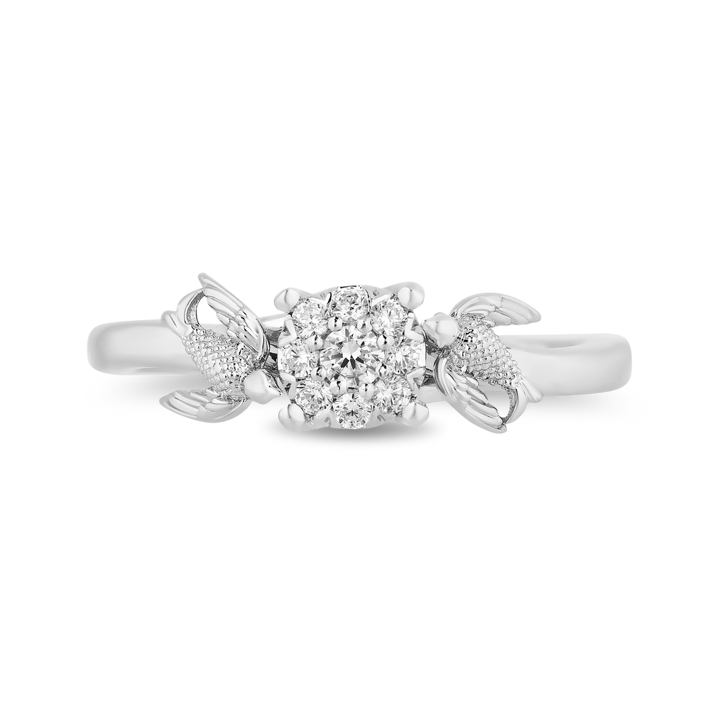 Hallmarkfinejewelry Antique Style Swallow Diamond Promise Ring in Sterling Silver