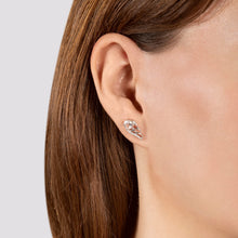 Load image into Gallery viewer, Hallmarkfinejewelry Dove Wing Stud Earrings in Sterling Silver with White Topaz &amp; Diamonds
