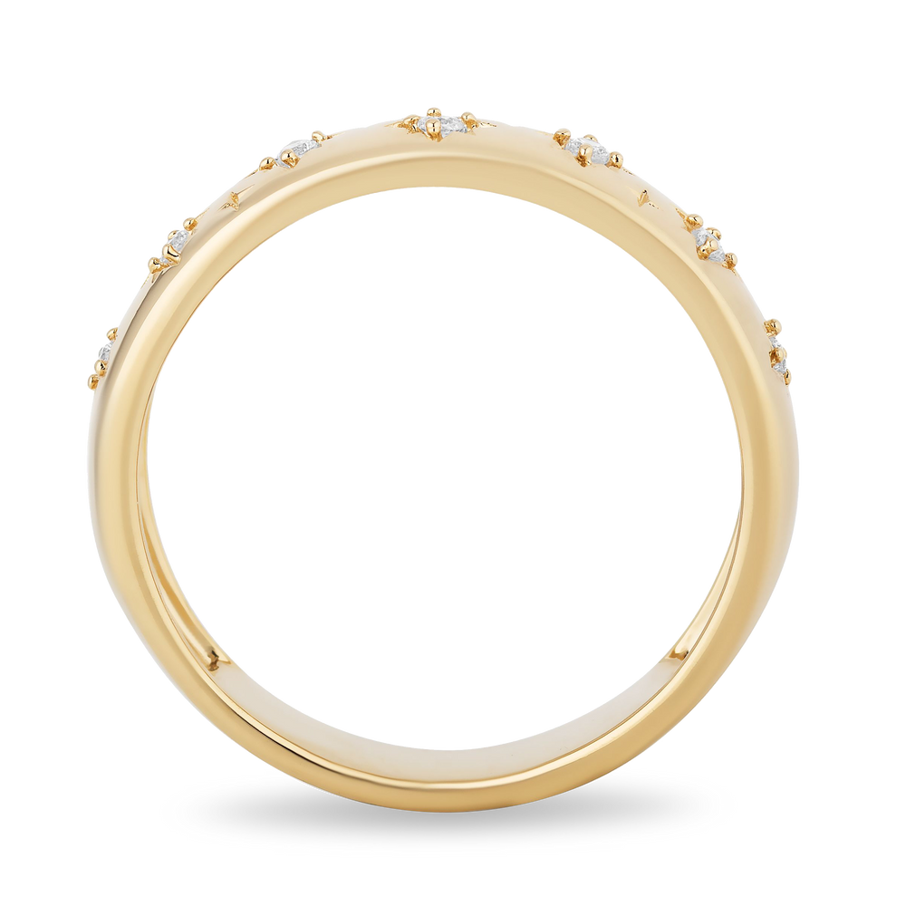 Hallmarkfinejewelry Star Studded Eternity Band in 14K Yellow Gold with Diamonds