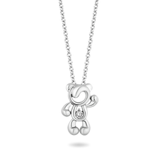 Load image into Gallery viewer, Hallmarkfinejewelry Bye-Bye Teddy Bear Diamond Pendant in Sterling Silver Diamonds View 1
