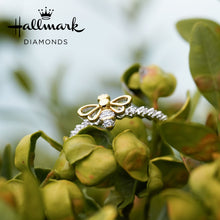 Load image into Gallery viewer, Hallmarkfinejewelry Honey Bee Diamond Ring In Sterling Silver &amp; Yellow Gold View 1
