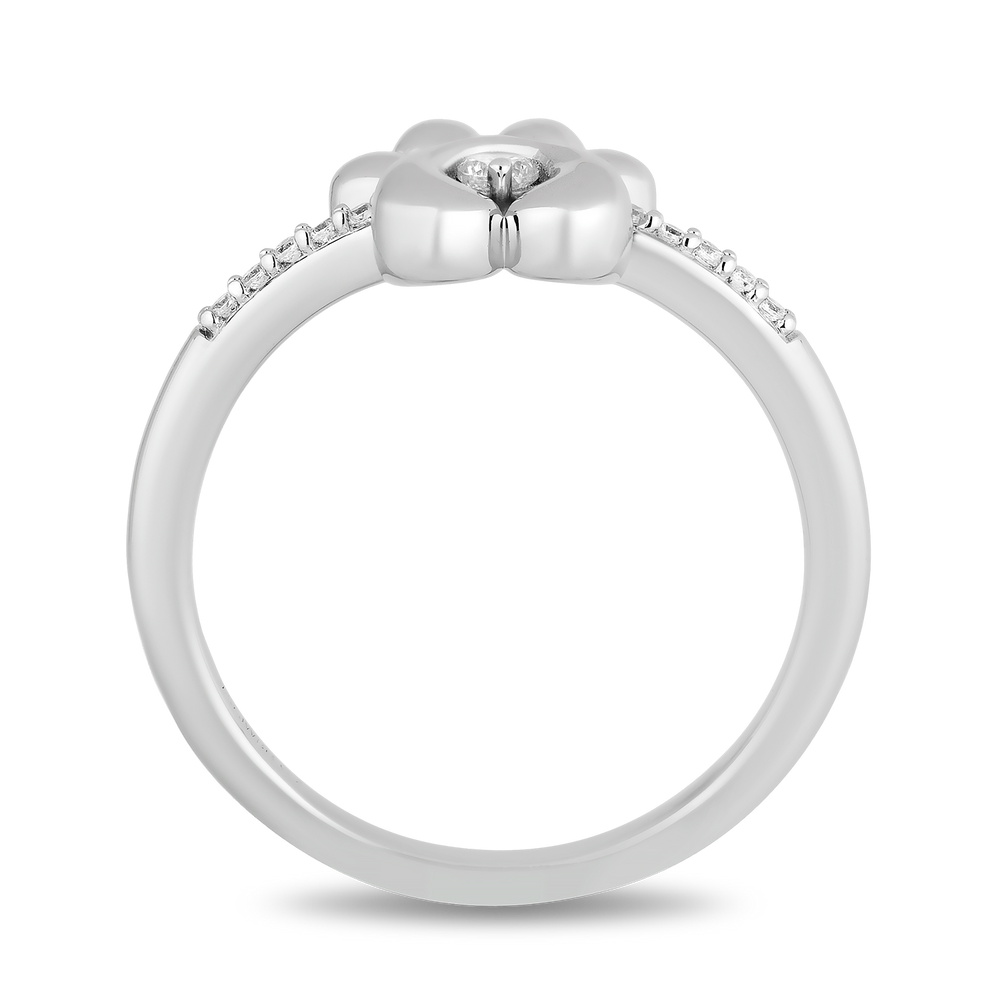 Hallmarkfinejewelry Puppy Paw Diamond Ring in Sterling Silver Diamonds View 1