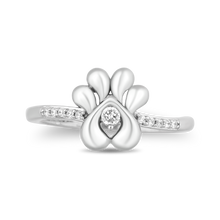 Load image into Gallery viewer, Hallmarkfinejewelry Puppy Paw Diamond Ring in Sterling Silver Diamonds View 1
