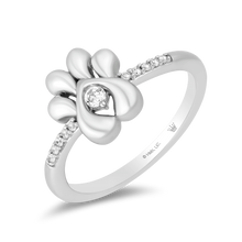 Load image into Gallery viewer, Hallmarkfinejewelry Puppy Paw Diamond Ring in Sterling Silver Diamonds View 1
