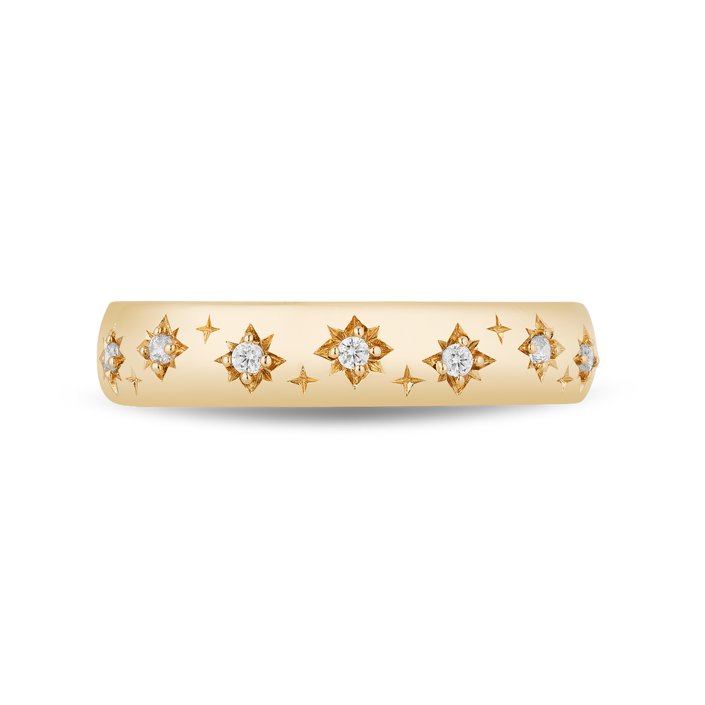 Hallmarkfinejewelry Star Studded Eternity Band in 14K Yellow Gold with Diamonds