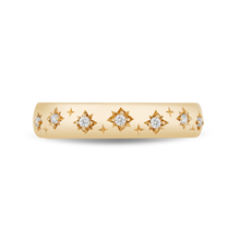 Load image into Gallery viewer, Hallmarkfinejewelry Star Studded Eternity Band in 14K Yellow Gold with Diamonds
